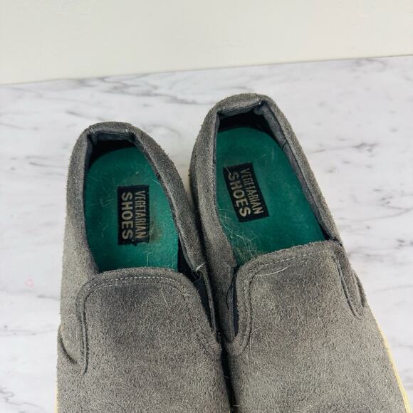 Vegetarian Shoes Gray Slip On Faux Suede Loafers Men’s Size 8.5 - Picture 9 of 10